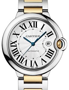Cartier Ballon Bleu de Cartier Men's Watch Automatic Stainless Steel 42mm Silver Dial Steel Yellow Gold Bracelet W2BB0031 - BRAND NEW