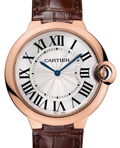 Cartier Ballon Bleu de Cartier Men's Watch Manual Winding Rose Gold 40mm Silver Dial Alligator Leather Strap W6920083 - BRAND NEW