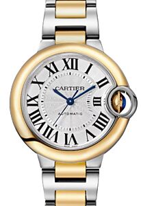 Cartier Ballon Bleu de Cartier Stainless Steel/Yellow Gold 33mm Silver Dial W2BB0037 - BRAND NEW