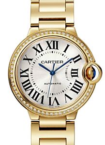 Cartier Ballon Bleu de Cartier Yellow Gold/Diamonds 36mm Silver Dial WJBB0070