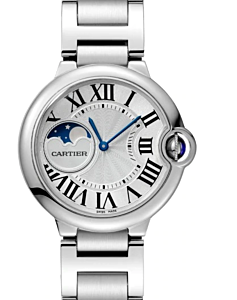 Cartier Ballon Blue De Silver Dial Stainless Steel Bezel & Bracelet 37mm WSBB0021 - BRAND NEW
