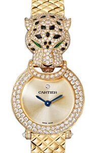 La Panthere De Cartier 23.6mm Quartz Yellow Gold/Diamonds Bezel & Head Golden Dial HPI01509