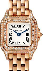 Cartier Panth?re de Cartier Ladies Watch Mini Quartz Rose Gold Diamond Bezel Silver Dial Rose Gold Bracelet WJPN0020 - BRAND NEW