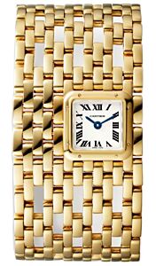 Panthere de Cartier Cuff Quartz Yellow Gold Silver Dial WGPN0018