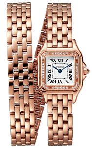 Panthere de Cartier Small Quartz Rose Gold/Diamonds Silver Dial WJPN0051