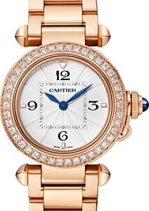 Cartier Pasha De Cartier Quartz Rose Gold/Diamonds 30mm Silver Dial WJPA0018 - BRAND NEW