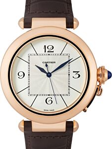 Cartier Pasha De Cartier Men's Watch Automatic Rose Gold 42mm Silver Dial Alligator Leather Strap W3019351 - BRAND NEW