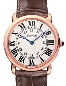 Cartier Ronde Louis Cartier Manual Winding Rose Gold 36mm Silver Dial Alligator Leather Strap W6800251 - BRAND NEW