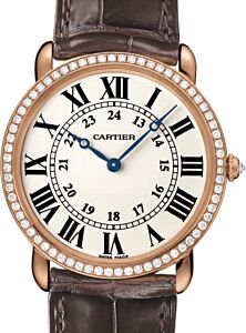Cartier Ronde Louis Cartier Manual Winding Rose Gold 36mm Silver Dial Alligator Leather Strap WR000651 - BRAND NEW
