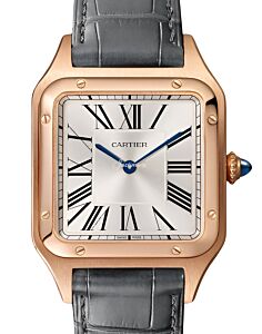 Cartier Santos-Dumont Large Quartz Rose Gold Silver Dial WGSA0116