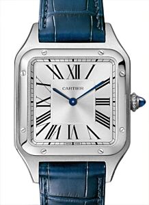 Cartier Santos-Dumont Large Quartz Stainless Steel Silver Dial WSSA0022 - BRAND NEW