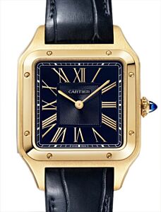 Cartier Santos de Cartier Large Quartz Yellow Gold Blue Dial WGSA0077 - BRAND NEW