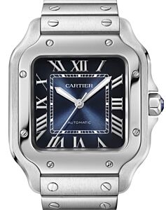 Cartier Santos de Cartier Medium Steel Blue Dial WSSA0063