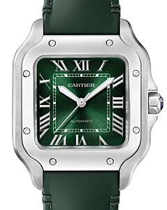 Cartier Santos de Cartier Medium Steel Green Dial WSSA0094