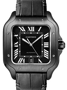 Santos de Cartier Large Steel ADLC Black Dial WSSA0039