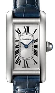 Cartier Tank Am?ricaine Ladies Watch Small Quartz Stainless Steel Silver Dial Leather Strap WSTA0043 - BRAND NEW