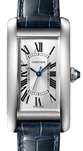 Cartier Tank Americaine Medium Automatic Stainless Steel Silver Dial Alligator Leather Strap WSTA0044 - BRAND NEW