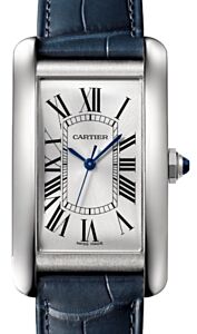Cartier Tank Americaine Large Stainless Steel Silver Dial Alligator Leather Strap WSTA0045 - BRAND NEW