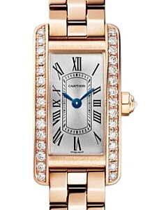 Cartier Tank Americaine Small Quartz Rose Gold/Diamonds Silver Dial WJTA0056