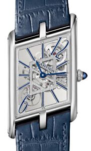 Cartier Tank Asymetrique Large Manual Winding Platinum Skeleton Dial WHTA0012