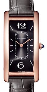 Cartier Tank Cintree Men's Watch Large Manual Winding Rose Gold Black Dial WGTA0025