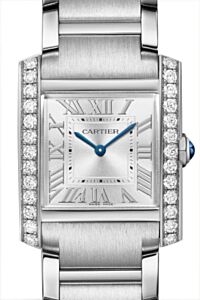 Cartier Tank Francaise Medium Quartz Steel/Diamonds Silver Dial W4TA0021
