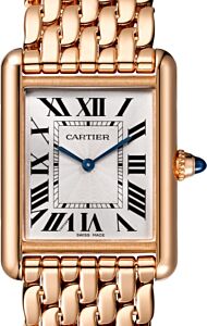 Cartier Tank Louis Cartier Ladies Watch Large Manual Winding Rose Gold Silver Dial Rose Gold Bracelet WGTA0024 - BRAND NEW