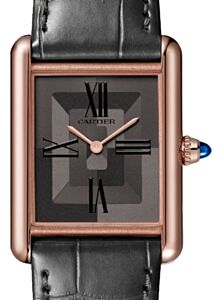 Cartier Tank Louis Cartier Large Manual Winding Rose Gold Gray Dial Alligator Leather Strap WGTA0092 - BRAND NEW