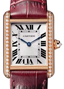Tank Louis Cartier Small Manual Winding Rose Gold/Diamonds Silver Dial WJTA0037