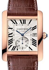 Cartier Tank MC Men's Watch Large Automatic Rose Gold Silver Dial Alligator Leather Strap W5330001 - BRAND NEW