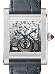 Cartier Tank Normale Large Platinum Skeleton Dial Alligator Leather Strap WHTA0020 - BRAND NEW