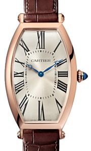 Cartier Tonneau Men's Watch Manual-Winding Large Rose Gold Sunray-Effect Dial Alligator Leather Strap WGTN0006 - BRAND NEW
