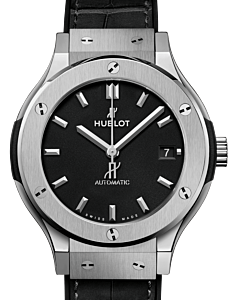 Hublot Classic Fusion 3-Hands Titanium 38mm Black Dial Rubber and Alligator Leather Straps 565.NX.1171.LR - BRAND NEW
