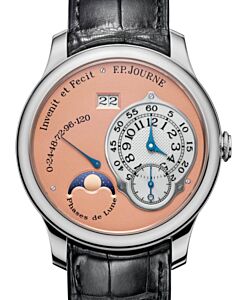 F.P.Journe Octa Lune Platinum 40mm Salmon Dial Leather Strap - BRAND NEW