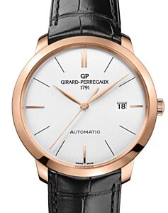 Girard Perregaux 1966 40mm Pink Rose Gold Leather Strap 49555-52-132-BB60