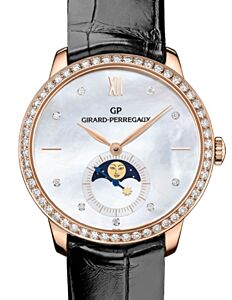 Girard Perregaux 1966 Moon Phases Pink Rose Gold Mother of Pearl Diamond Dial & Bezel 49524D52A751-CK6A