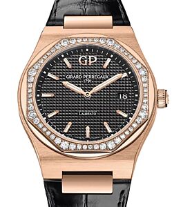 Girard Perregaux Laureato 34mm Pink Rose Gold/Diamonds Black Dial 80189D52A632-CB6A