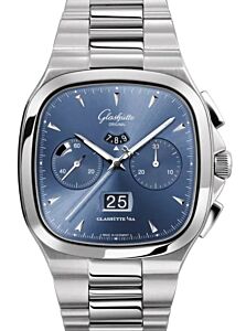 Glashutte Seventies Chronograph Panorama Date Stainless Steel Blue 40mm Dial Bezel Bracelet 1-37-02-03-02-70 - BRAND NEW