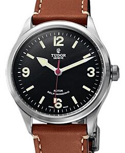 Tudor Heritage Ranger 79910 Black Arabic &amp; Index Stainless Steel &amp; Leather 41mm BRAND NEW