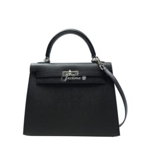 Hermes Kelly 25 Epsom Noir Palladium Hardware - BRAND NEW