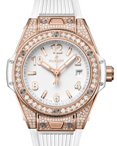 Hublot Big Bang 3-Hands One Click King Gold White Pave 33mm 485.OE.2080.RW.1604 - BRAND NEW