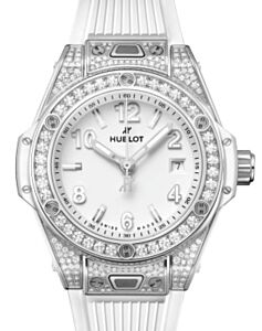 Hublot Big Bang 3-Hands One Click Steel White Pave 33mm 485.SE.2010.RW.1604 - BRAND NEW