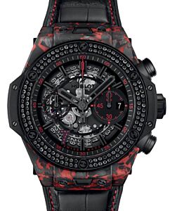 Hublot Big Bang Unico Red Carbon Black Diamonds Las Vegas Boutique 44mm 421.QV.1113.LR.1100.LVB23 - BRAND NEW