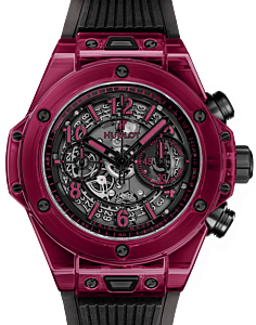 Hublot Big Bang Unico Red Sapphire Crystal Skeleton 45mm Dial Bezel Rubber Strap 45mm 411.JR.4901.RT - BRAND NEW