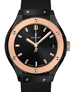 Hublot Classic Fusion 3-Hands Ceramic King Gold Black 33mm Quartz 581.CO.1480.RX - BRAND NEW