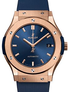 Hublot Classic Fusion 3-Hands King Gold Blue 45mm Blue Dial Rubber Strap 511.OX.7180.RX - BRAND NEW