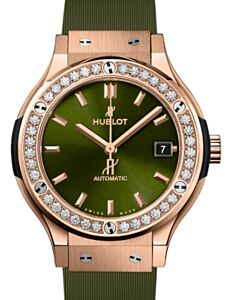 Hublot Classic Fusion 3-Hands King Gold Green Diamonds 38mm 565.OX.8980.RX.1204 - BRAND NEW