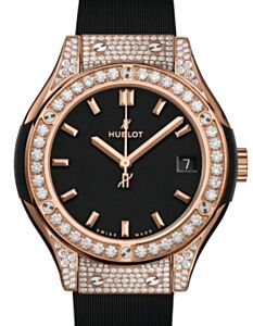 Hublot Classic Fusion 3-Hands King Gold Pave 33mm Quartz 581.OX.1181.RX.1704 - BRAND NEW