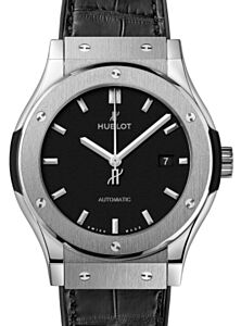 Hublot Classic Fusion 3-Hands Titanium 42mm Black Dial Rubber and Alligator Leather Straps 542.NX.1171.LR - BRAND NEW