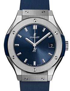 Hublot Classic Fusion 3-Hands Titanium Blue 33mm Quartz 581.NX.7170.RX - BRAND NEW